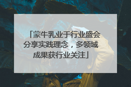 蒙牛乳业于行业盛会分享实践理念，多领域成果获行业关注