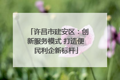 许昌市建安区：创新服务模式 打造便民利企新标杆