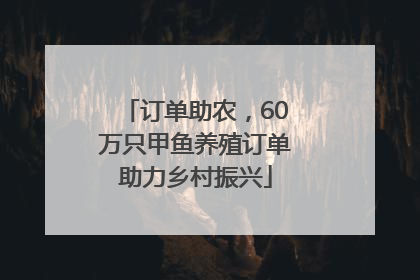 订单助农，60万只甲鱼养殖订单助力乡村振兴