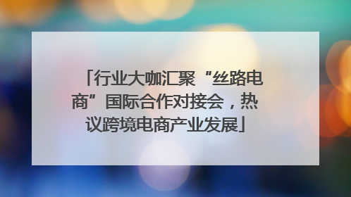 行业大咖汇聚“丝路电商”国际合作对接会，热议跨境电商产业发展