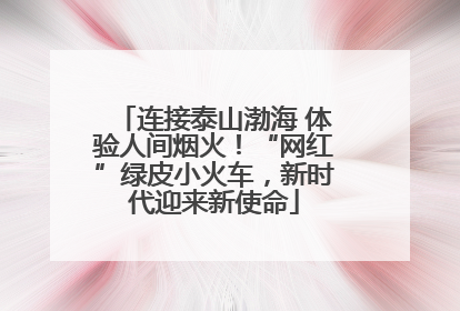 连接泰山渤海 体验人间烟火！“网红”绿皮小火车，新时代迎来新使命