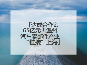达成合作2.65亿元！温州汽车零部件产业“链接”上海