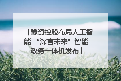 豫资控股布局人工智能 “深言未来”智能政务一体机发布