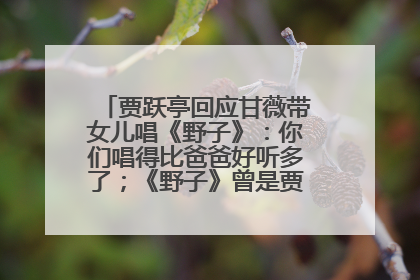 贾跃亭回应甘薇带女儿唱《野子》：你们唱得比爸爸好听多了；《野子》曾是贾跃亭“代表作”