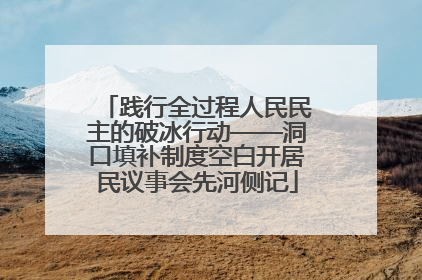 践行全过程人民民主的破冰行动——洞口填补制度空白开居民议事会先河侧记