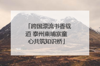 跨国漂流书香载道 泰州柬埔寨童心共筑知识桥