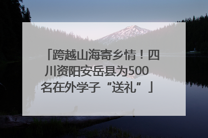 跨越山海寄乡情！四川资阳安岳县为500名在外学子“送礼”