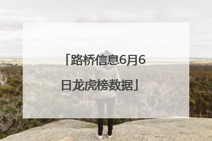 路桥信息6月6日龙虎榜数据
