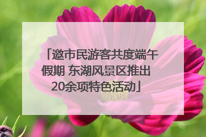 邀市民游客共度端午假期 东湖风景区推出20余项特色活动