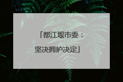 都江堰市委：坚决拥护决定