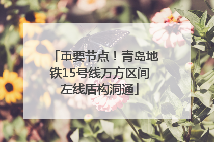 重要节点！青岛地铁15号线万方区间左线盾构洞通