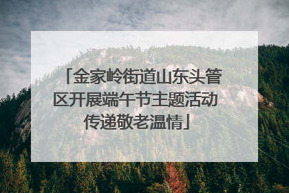金家岭街道山东头管区开展端午节主题活动 传递敬老温情