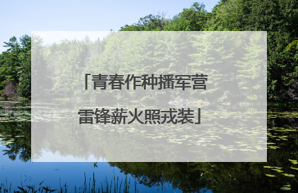 青春作种播军营 雷锋薪火照戎装