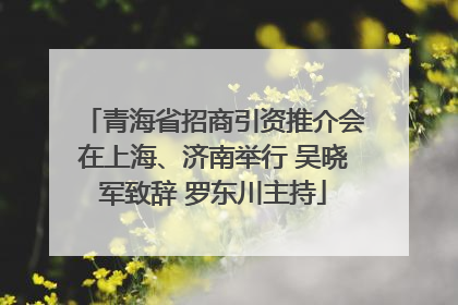 青海省招商引资推介会在上海、济南举行 吴晓军致辞 罗东川主持