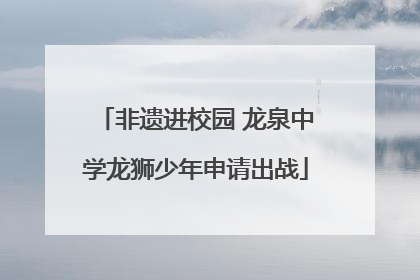 非遗进校园 龙泉中学龙狮少年申请出战