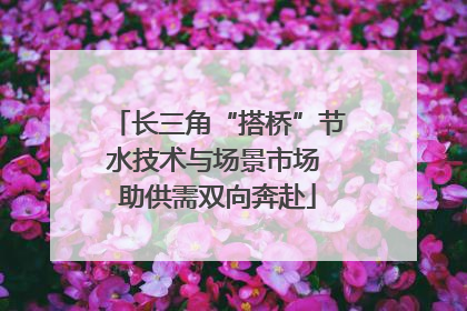 长三角“搭桥”节水技术与场景市场 助供需双向奔赴