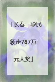 长春一彩民领走787万元大奖