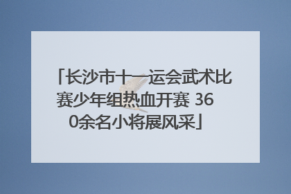 长沙市十一运会武术比赛少年组热血开赛 360余名小将展风采