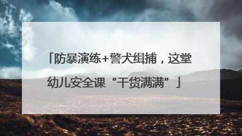 防暴演练+警犬缉捕，这堂幼儿安全课“干货满满”