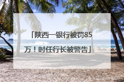 陕西一银行被罚85万！时任行长被警告
