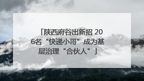陕西府谷出新招 206名“快递小哥”成为基层治理“合伙人”