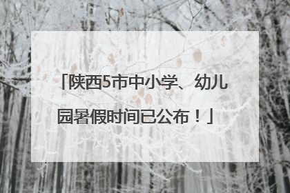陕西5市中小学、幼儿园暑假时间已公布！