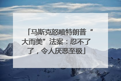 马斯克怒喷特朗普“大而美”法案：忍不了了，令人厌恶至极
