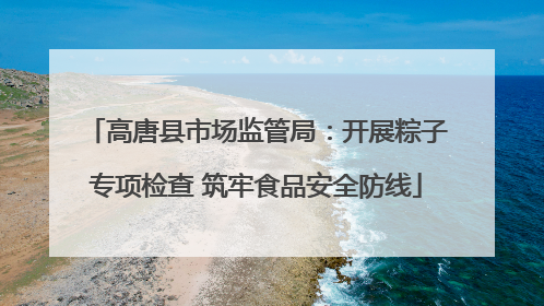 高唐县市场监管局：开展粽子专项检查 筑牢食品安全防线