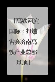 高铁河滨国际：打造省会济南高铁产业总部基地