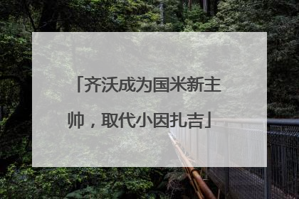 齐沃成为国米新主帅，取代小因扎吉