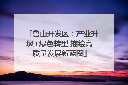 鲁山开发区：产业升级+绿色转型 描绘高质量发展新蓝图