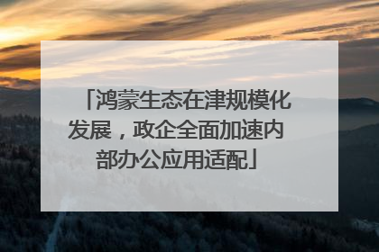 鸿蒙生态在津规模化发展，政企全面加速内部办公应用适配