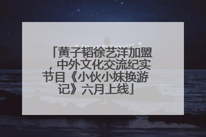 黄子韬徐艺洋加盟，中外文化交流纪实节目《小伙小妹换游记》六月上线
