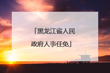 黑龙江省人民政府人事任免