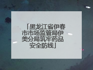 黑龙江省伊春市市场监管局伊美分局筑牢药品安全防线