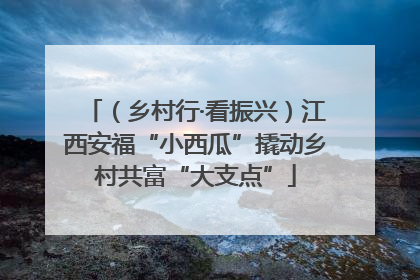 （乡村行·看振兴）江西安福“小西瓜”撬动乡村共富“大支点”