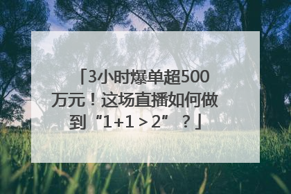 3小时爆单超500万元！这场直播如何做到“1+1＞2”？