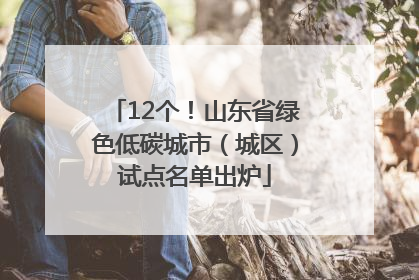 12个！山东省绿色低碳城市（城区）试点名单出炉