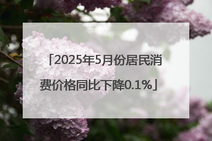 2025年5月份居民消费价格同比下降0.1%