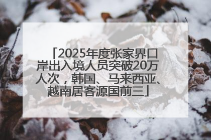2025年度张家界口岸出入境人员突破20万人次，韩国、马来西亚、越南居客源国前三