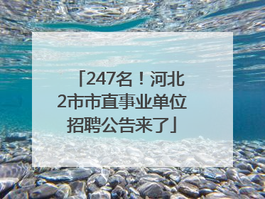 247名！河北2市市直事业单位招聘公告来了