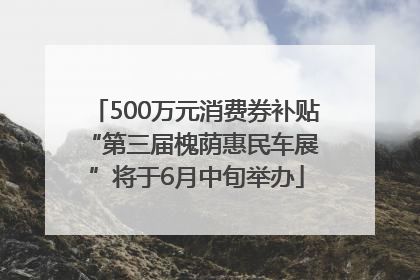 500万元消费券补贴 “第三届槐荫惠民车展”将于6月中旬举办