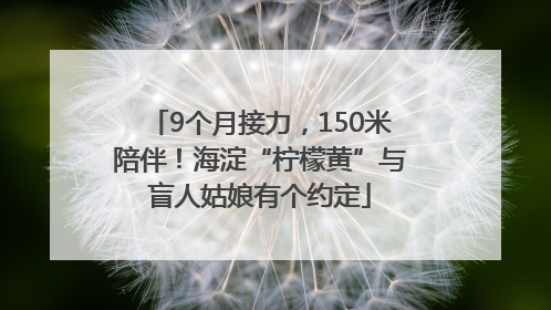 9个月接力，150米陪伴！海淀“柠檬黄”与盲人姑娘有个约定