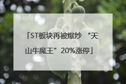 ST板块再被爆炒 “天山牛魔王”20%涨停
